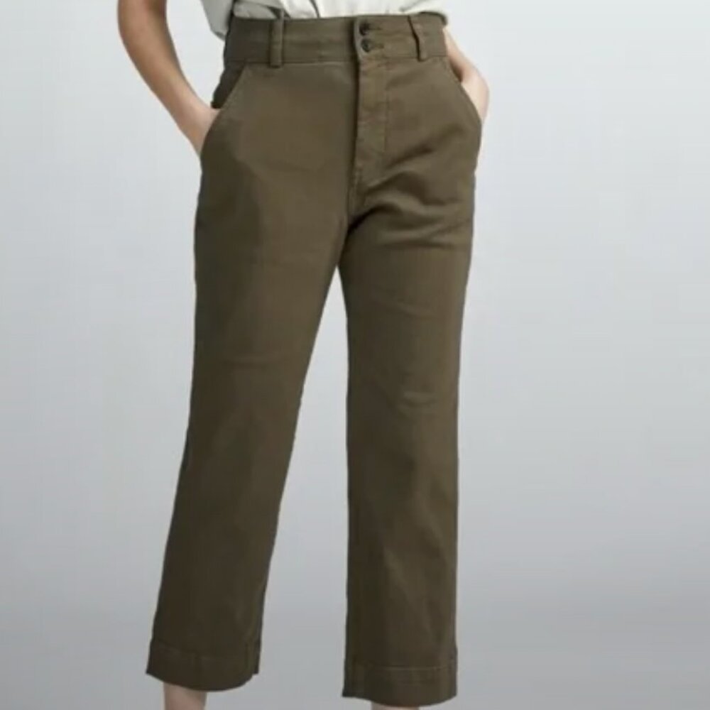 Everlane Organic Straight-Leg Pant Olive 4